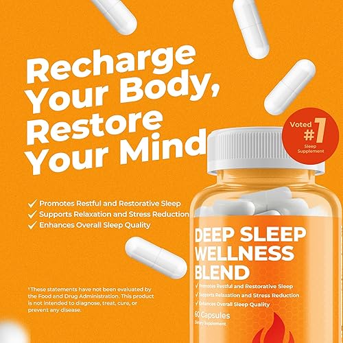 Miniatura 2 de Deep Sleep Wellness Blend (60 unidades)  Apoyo natural para dormir para hombres con L-teanina, melatonina, glicinato de magnesio, L-triptófano,