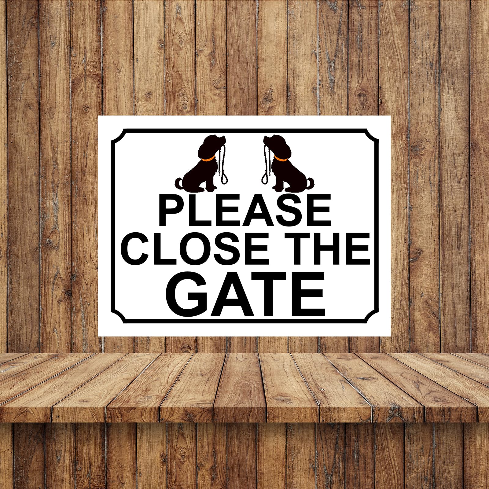 PLEASE CLOSE THE GATE DOG WITH LEAD THEME METAL SIGN 267MM X 200MM (141H1L) LARGE 10" X 8" - Image 2