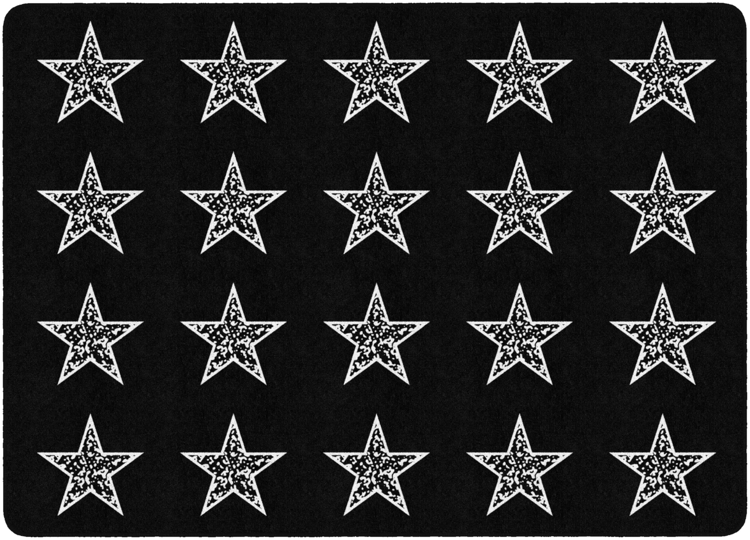 Photo 1 of Flagship Carpets Composition Stars Classroom Educational Area Rug for Kids and Teachers, Durable Quality for Schools, Preschool, Daycare, Learning Centers, and Home, 6' x 8'4" - Black