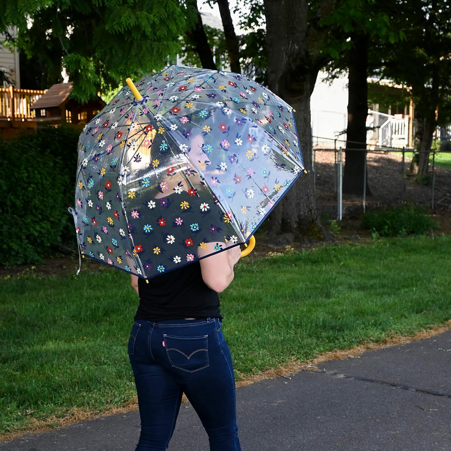 ShedRain Clear Auto Open Bubble Umbrella – See Through, Rain & Windproof, for Weddings, Proms, Events