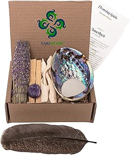 Spiritual Items - Lavender Flower Smudge Stick ~ Abalone Shell for Smudging ~ Palo Santo Sticks ~ 2 in Tripod Stand ~ 8-9 ...