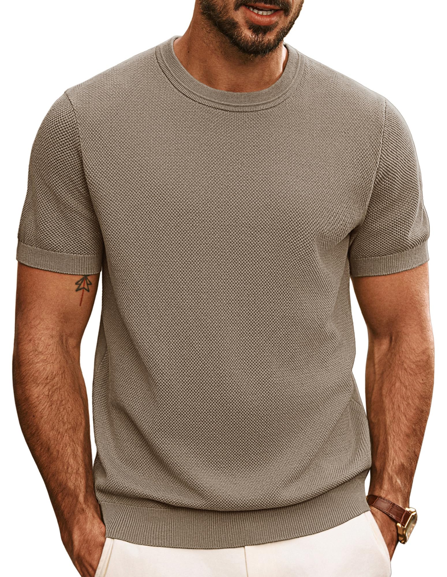 PJ PAUL JONESMens Casual T-Shirts Classic Short Sleeve Knit Tees Crewneck Solid Tee Shirts