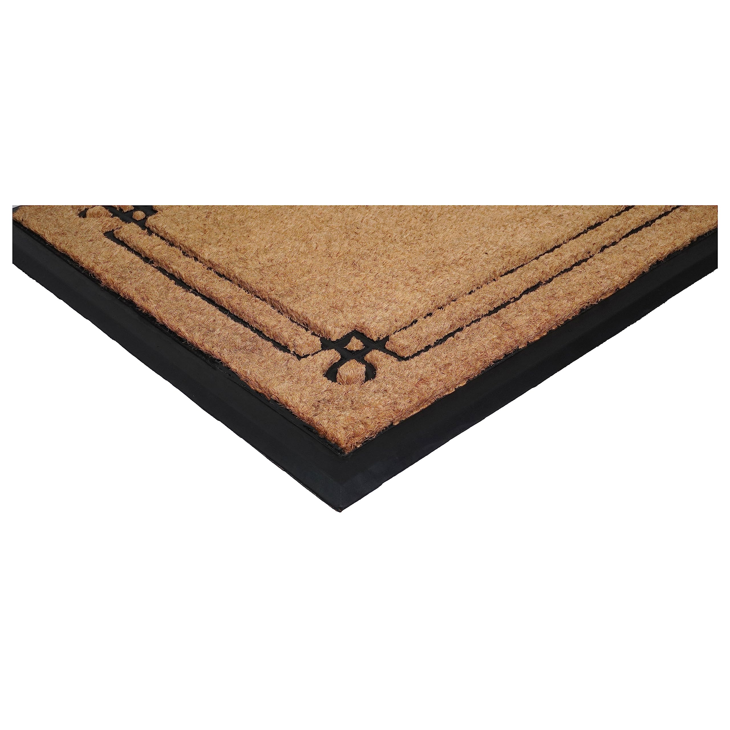 Calloway Mills 101632436NP 24 X 36 In. The General Rectangular Doormat 44 Natural Black