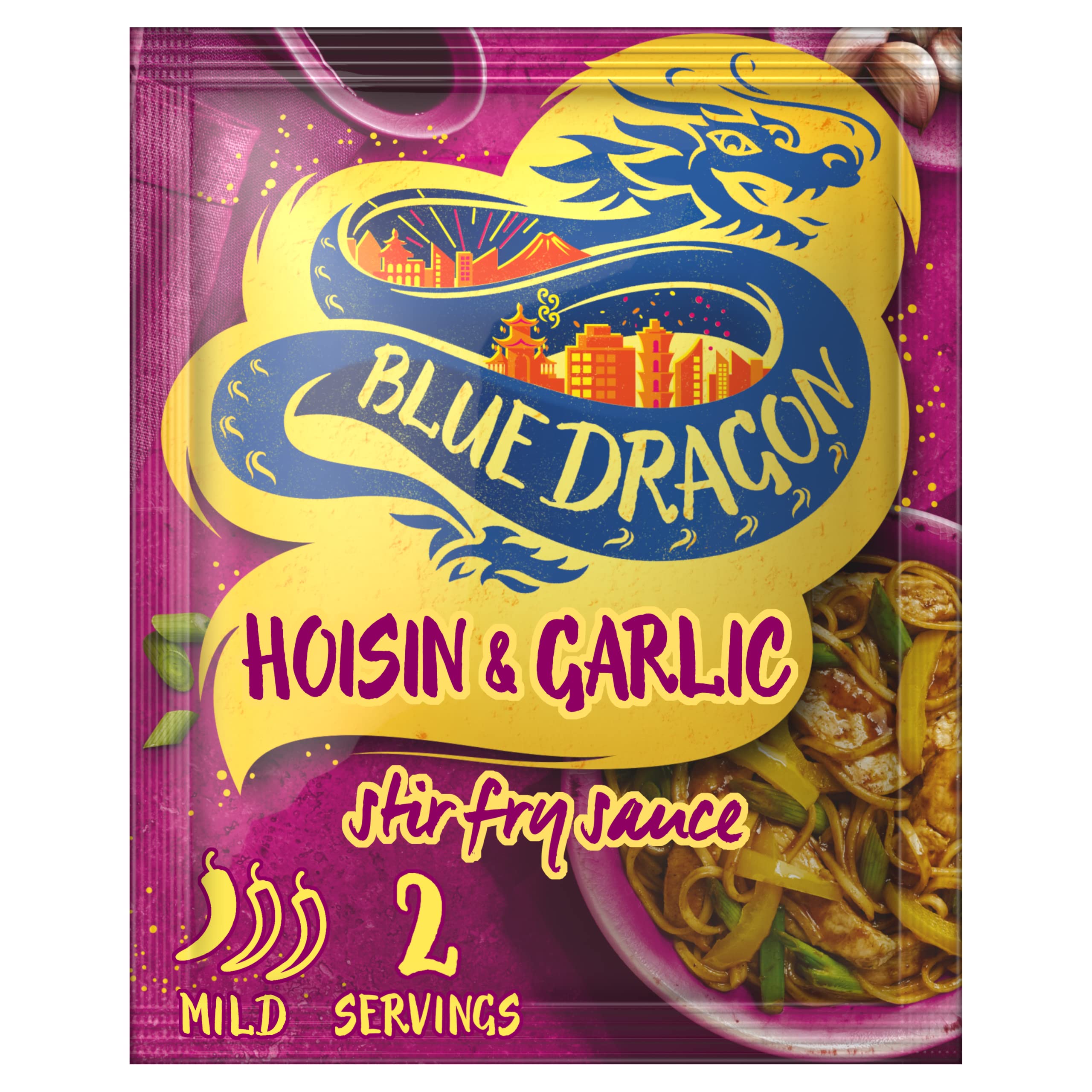 Blue Dragon Hoisin & Garlic Stir Fry Sauce 120g | Mild Spice | Serves 2 | Authentic & Aromatic Stir Fry Cooking Sauce