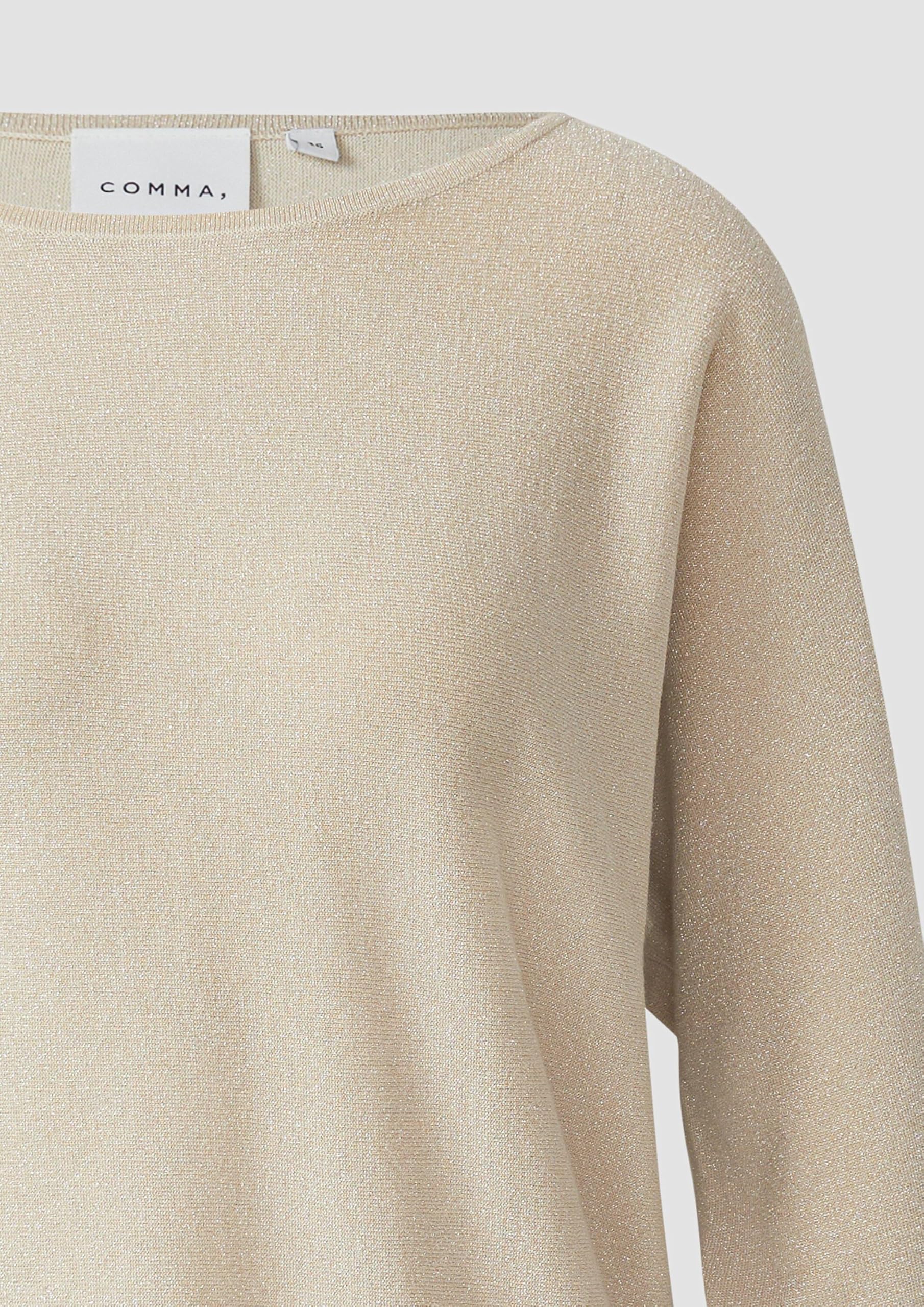 Comma Glitzergarn-Feinstrickpullover mit 3/4-Arm