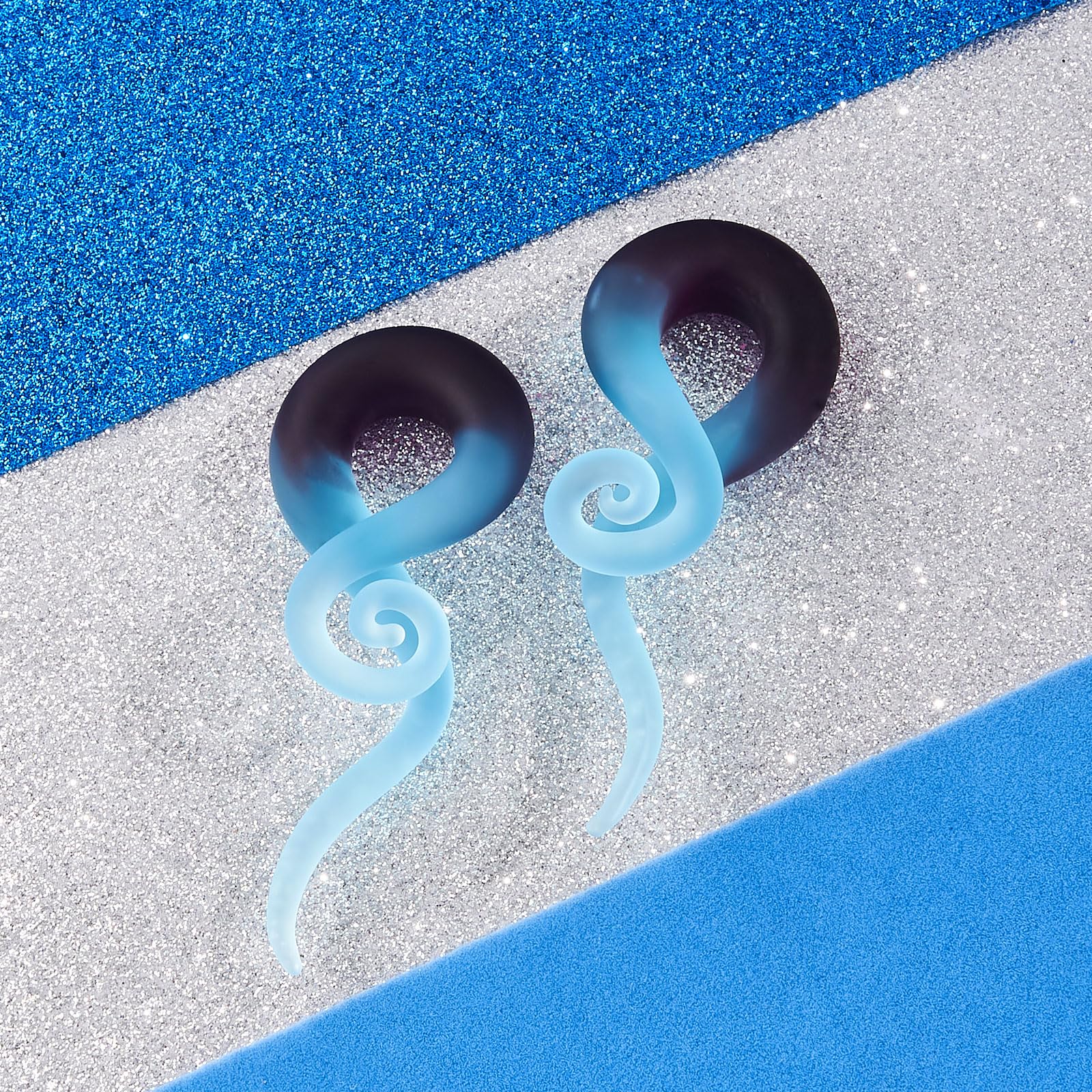 Stuppendux 2Pcs Ear Glass Spiral Tapers Plugs Tunnels Expander Hanger Gauges Earrings Stretching Body Piercings Jewelry