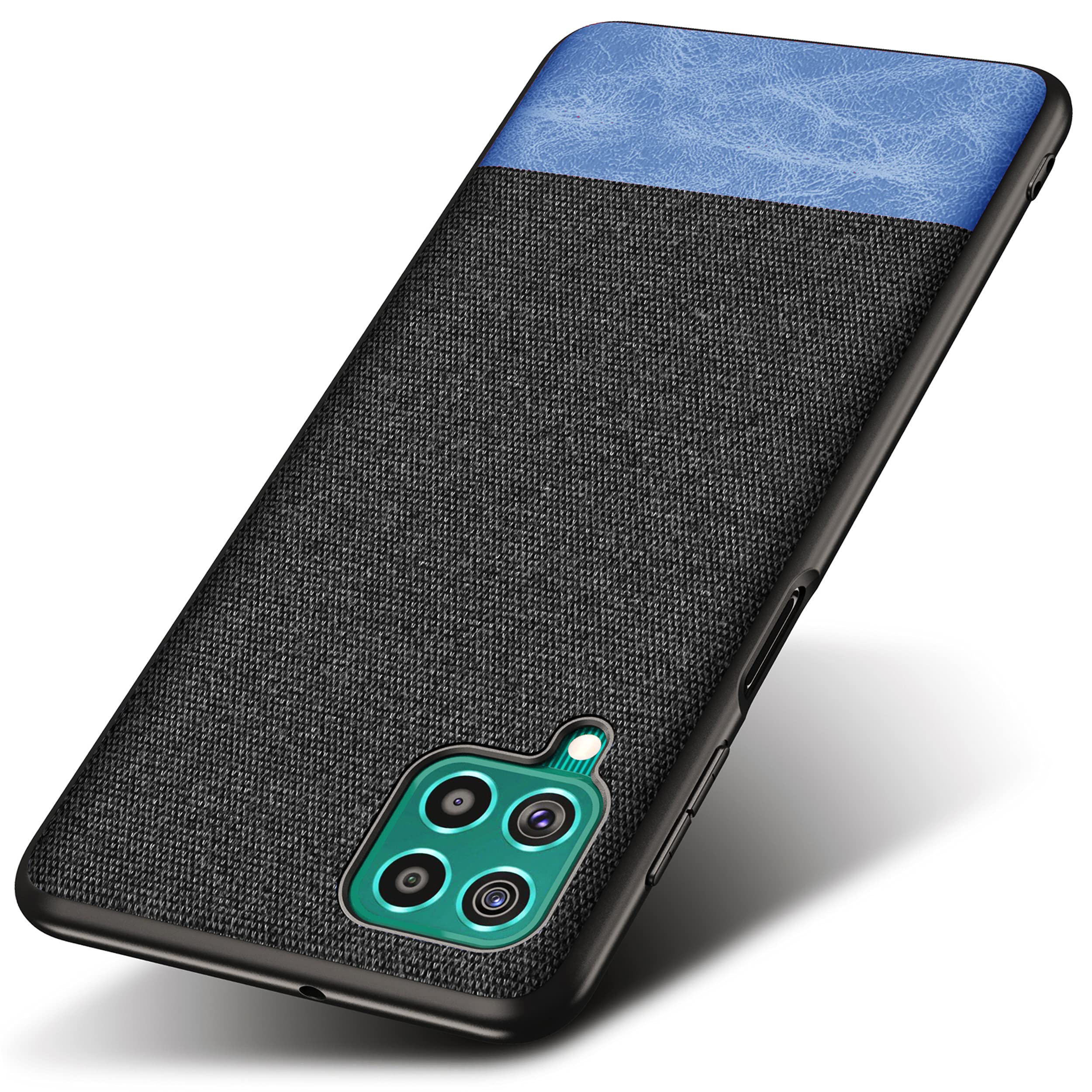 Kapa Soft Fabric & Leather Hybrid for Samsung Galaxy F62 Back Cover, Shockproof Protection Slim Hard Back Case (Black,Blue) (B091Q675TQ) Amazon Price History, Amazon Price Tracker