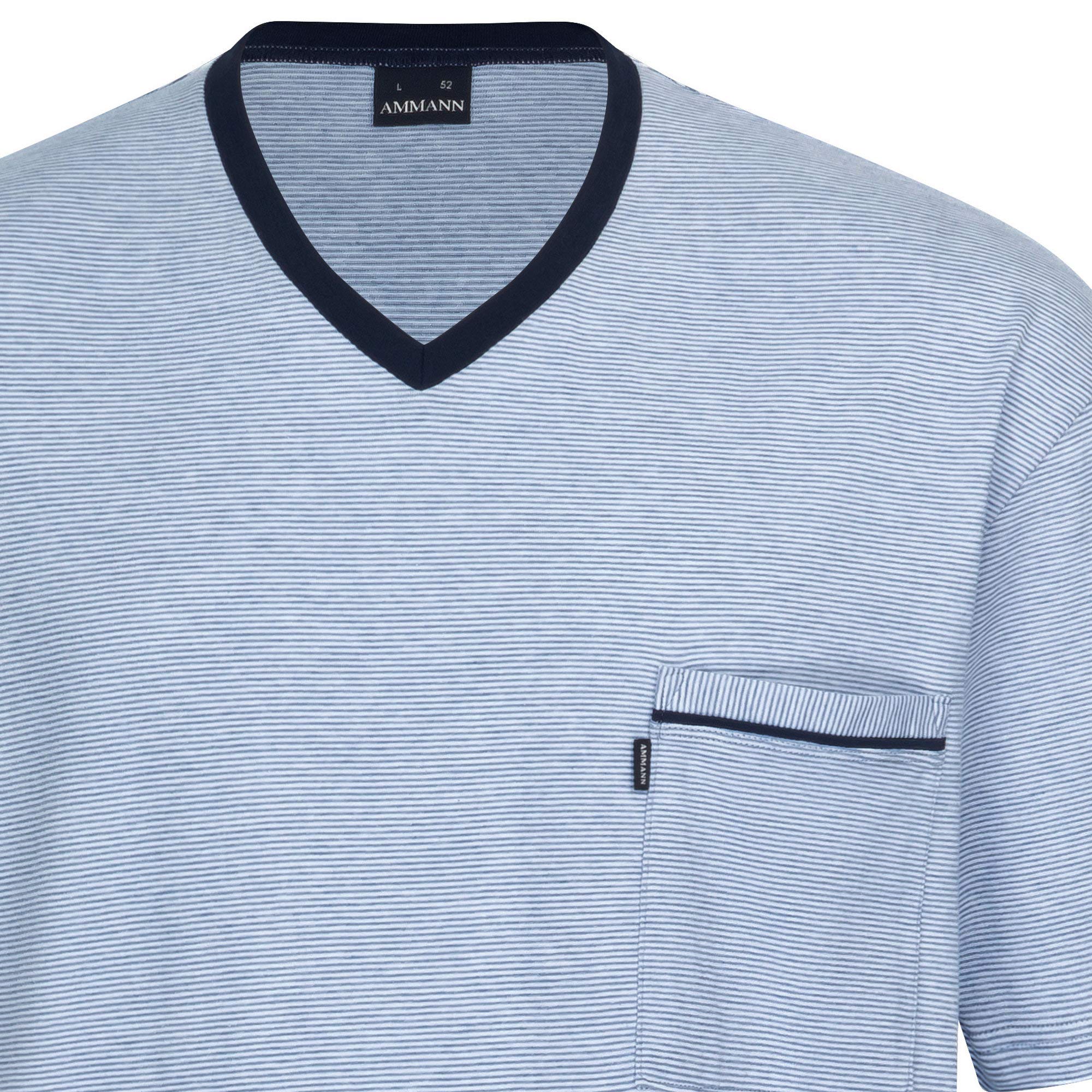 Herren Pyjama kurz Blau 52