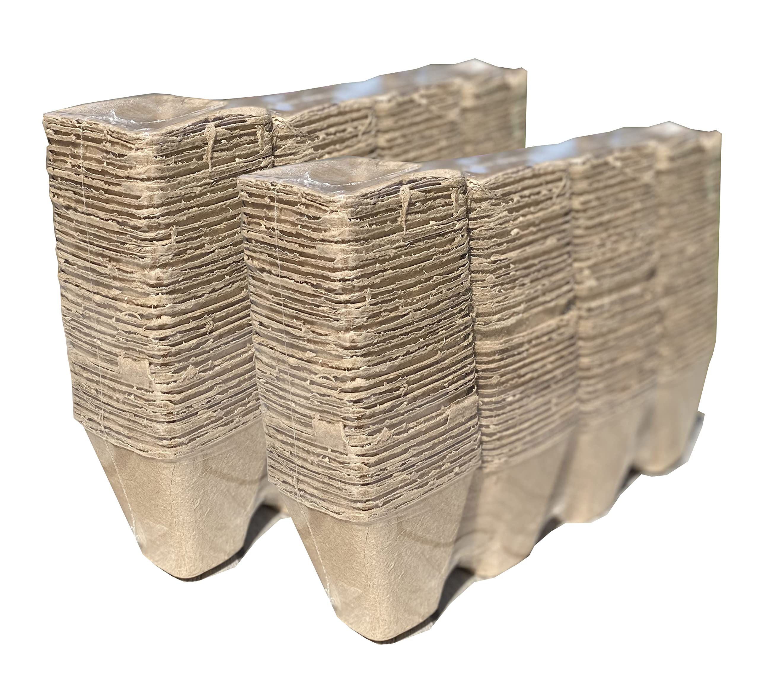 Selections Fibre Compostable Biodegradeable Square 8cm Plant Pots (Pack of 288) for Seeds, Seedlings & Cuttings
