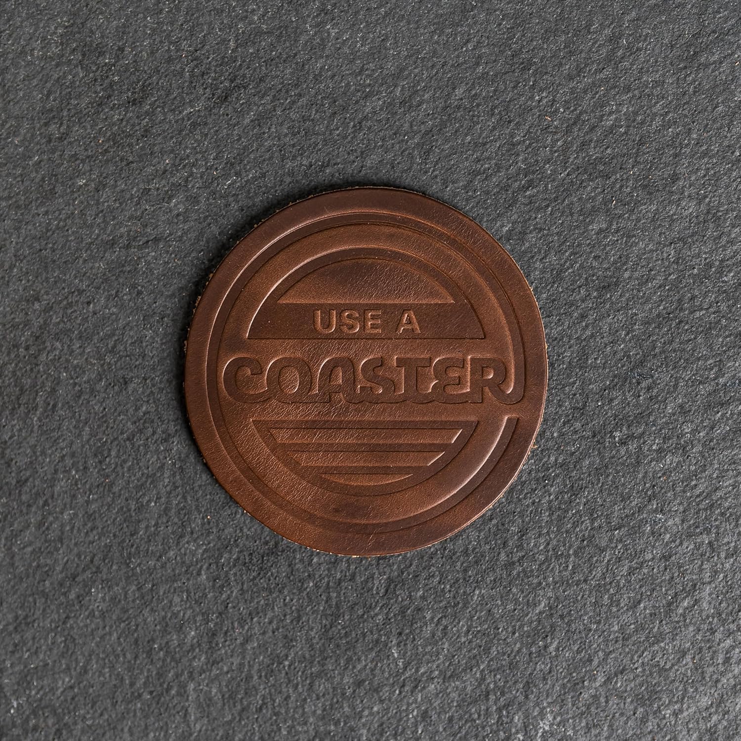 Use a Coaster Leather Coasters, Full Grain Leather, 4" Round, 1 pc (Set of 4 Coasters, Harvest)