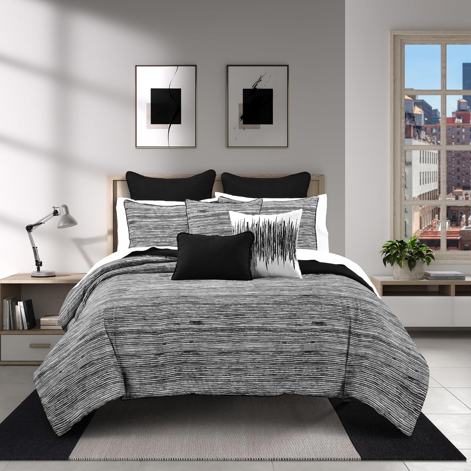 Royal Court Dalton - Black Full/Queen 3PC. Comforter Set