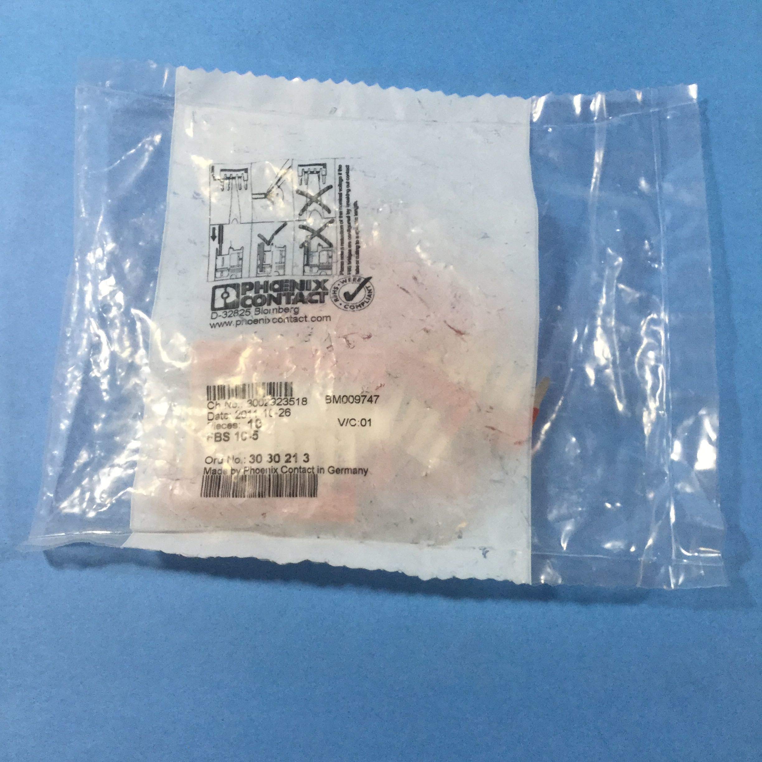 PHOENIX CONTACT FBS 10-5 10 Position, 23 MM Length, 24 A Maximum Load, 5.20 MM Pitch, Jumper BUSBAR Connector, Plug-in Bridge, Price/Each, RED