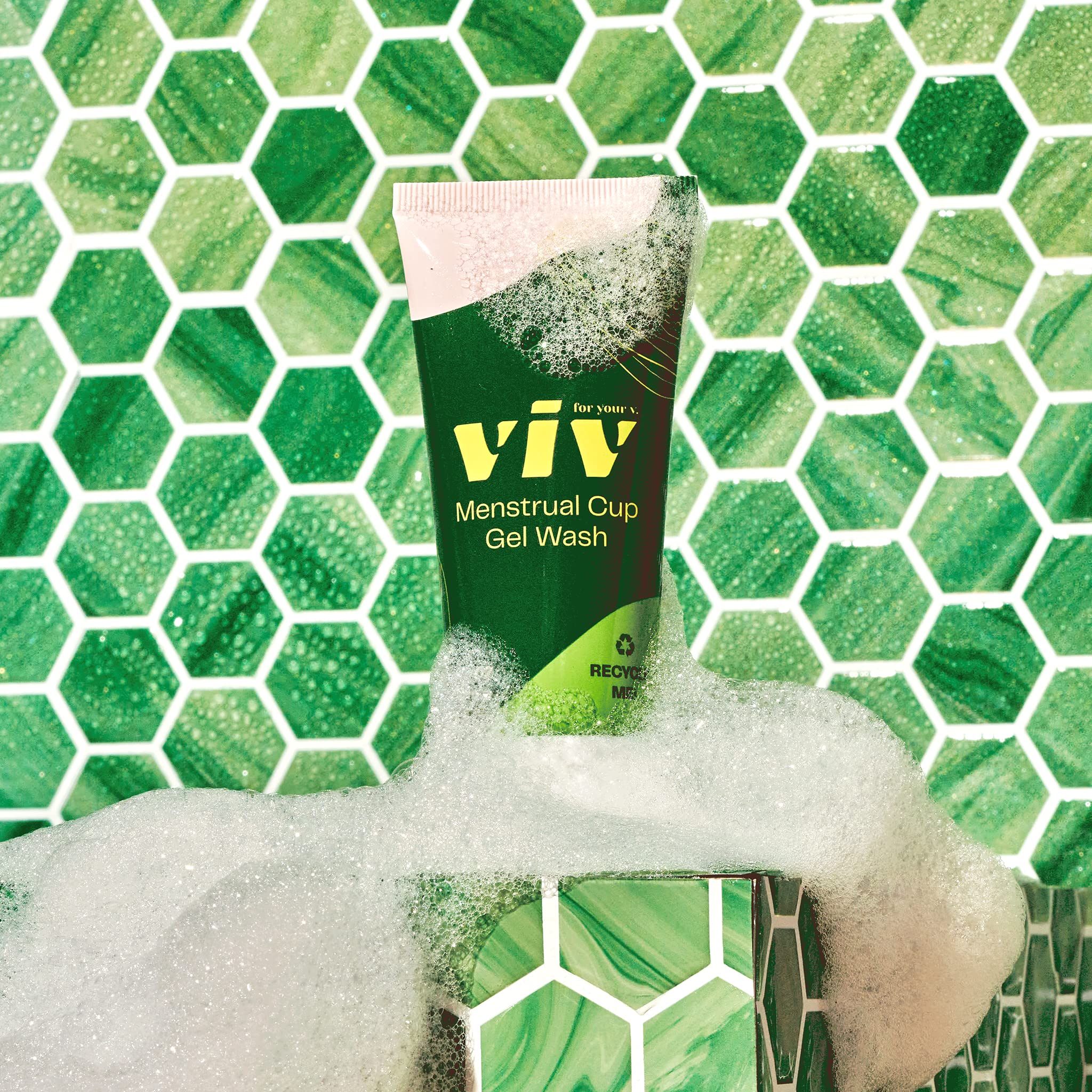 Viv for your V Premium Menstrual Cup & Disc Gel Wash, Gentle, Safe, Cleanser to Wash Reusable Silicone Period Cups & Discs, Free of Toxins, Parabens, and Fragrances, 2 fl. oz.