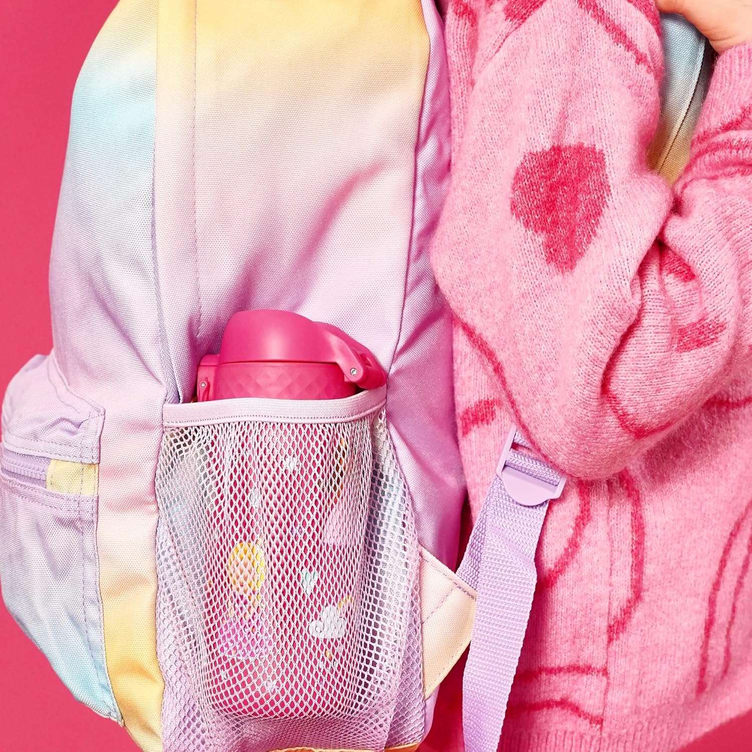 Ion8 Kids Water Bottle, Steel 400 ml/13 oz, Leak Proof, Easy to Open, Secure Lock, Dishwasher Safe, Flip Cover, Carry Handle, Easy Clean, Durable, Scratch Resistant, Raised Print, Princess Design - Image 5