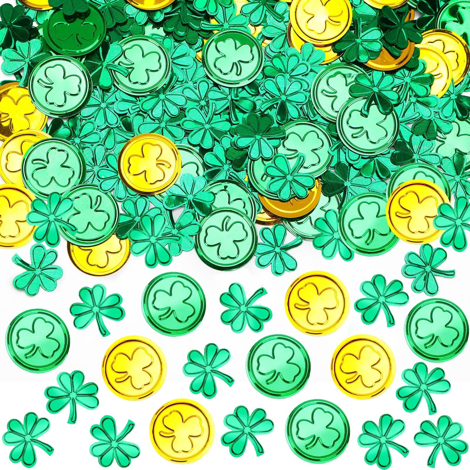MARFOREVER St. Patrick's Day Shamrock Confetti Table Centerpiece Decoration