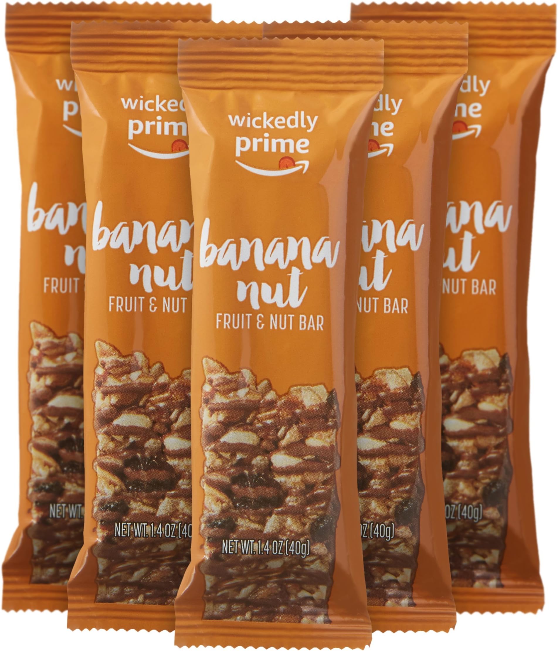 Wickedly Prime Fruit & Nut Bar, Banana Nut, Gluten Free, Kosher, 1.4 Ounce (Pack of 5)