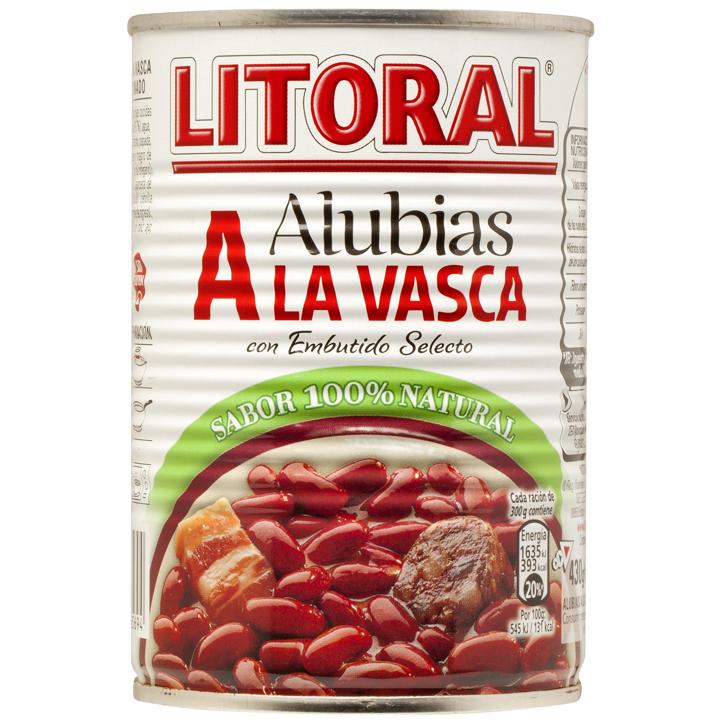 Litoral - Alubias A La Vasca, 430 g - [Pack de 15]