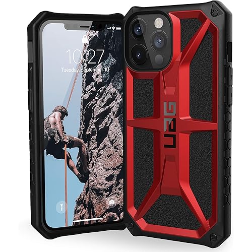 URBAN ARMOR GEAR UAG Designed for iPhone 12 Pro Max Case [6.7-inch Screen] Rugged Lightweight Slim Shockproof Premium Monarch Protective Cover, Crimson