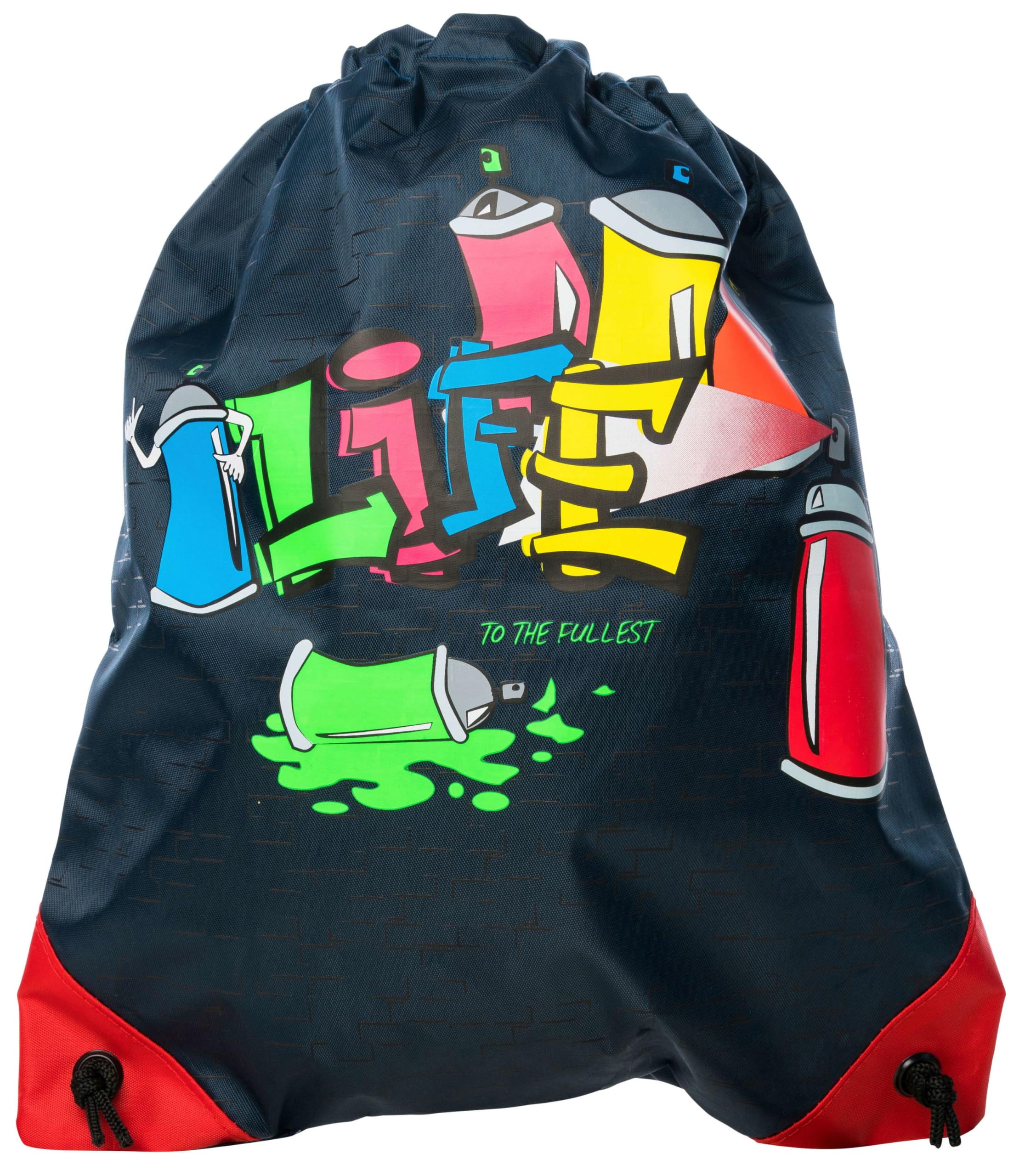 Sac de voyage pour enfants bleu graffiti pour l'école et le sport