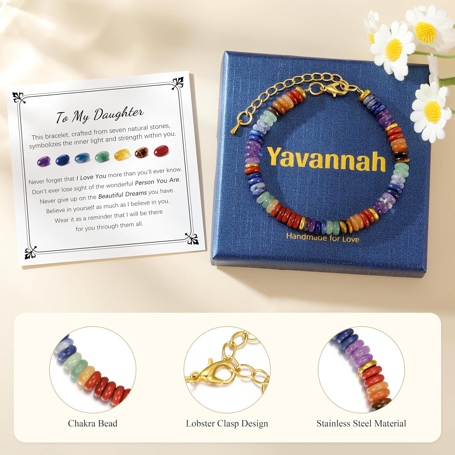 Yavannah Crystals and Healing Stones Beaded Bracelets Stress Relief Spiritual Gifts for Women