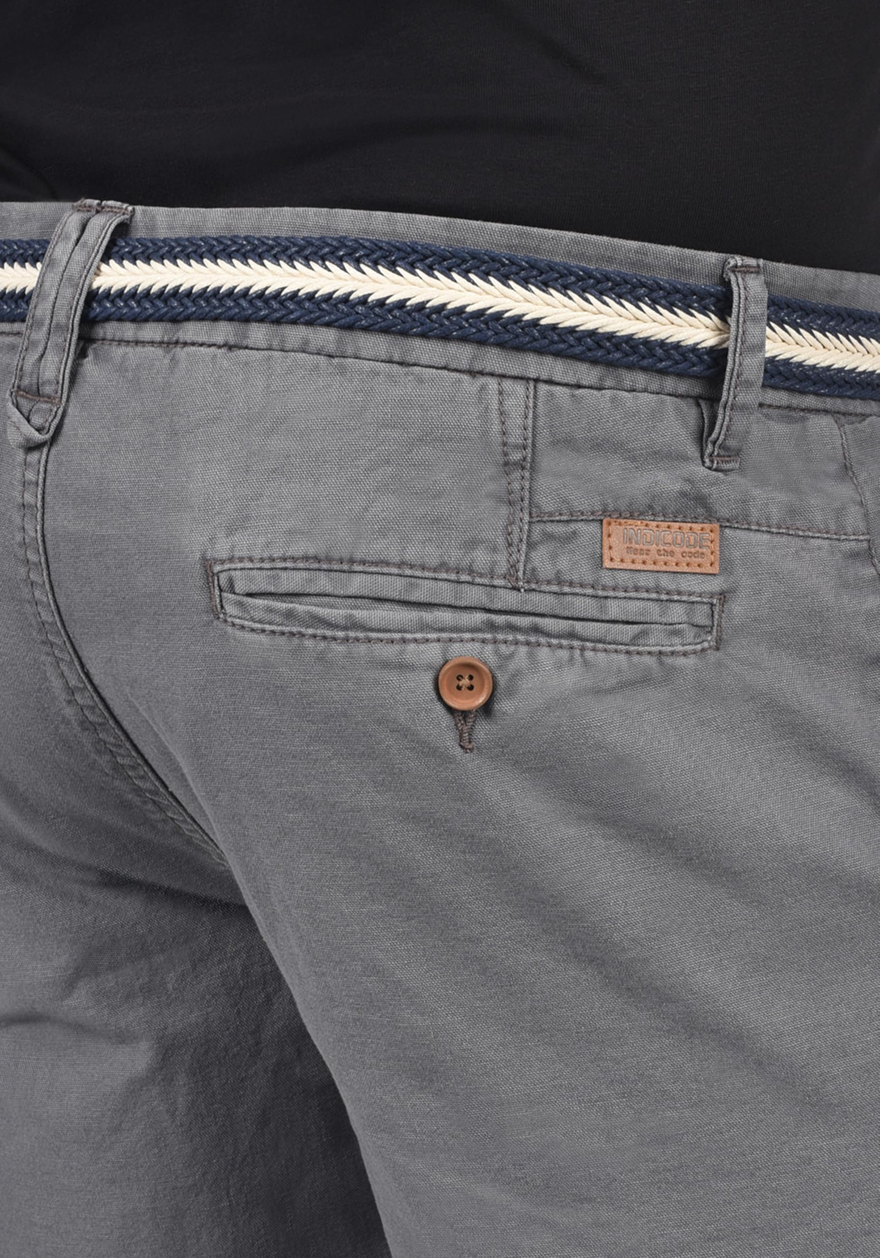 Indicode Mews Pantaloncini Chino Shorts Panno Corti da Uomo con Cintura in Cotone 100% Regular- Fit