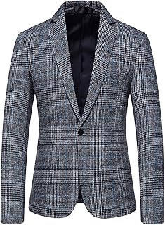 formal Jackets for Men Men's Single Braested Plaid Business Blazers Banquet Bridegroom Wedding Lapel Fashion Fit Suit