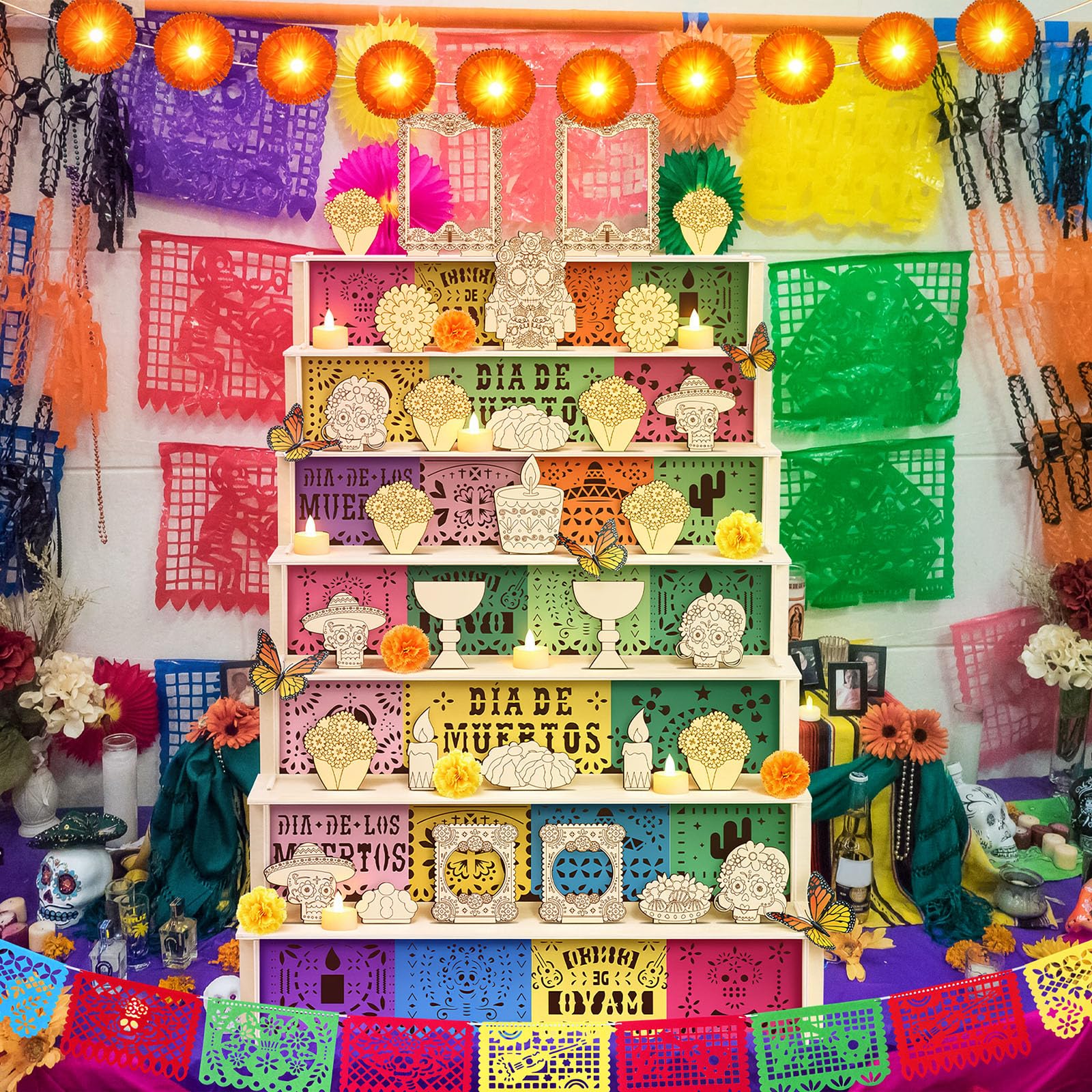 Yalikop 109 pezzi Dia De Los Muertos Kit di decorazione 40 x 67 x 70 cm