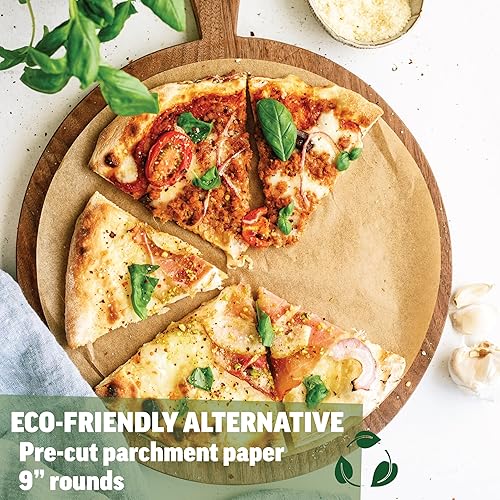 Miniatura 2 de Zenlogy Redondos de papel pergamino de 9 pulgadas (100 hojas), sin blanquear, precortados, de alto calor, revestimientos redondos, se adapta a