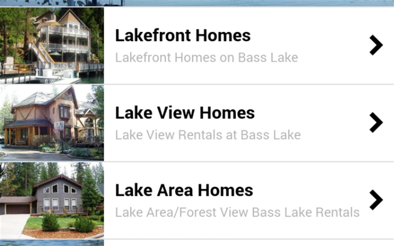 Bass Lake Rentals App on Amazon Appstore