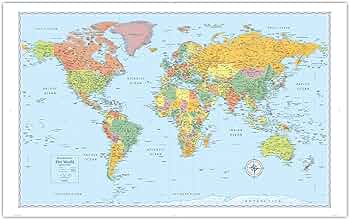 新品・未開封　bolt from the blue　World Maps Pin Foam Board World Map, Track Your Travels , Personalized