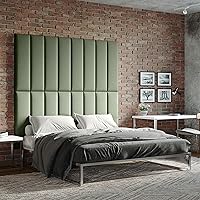 Vista 31 de Jaxx Panelist - Cabecero acolchado moderno, juego de 4 paneles para montar en la pared (cada uno de 11.25 x 30 pulgadas), tamaño Queen