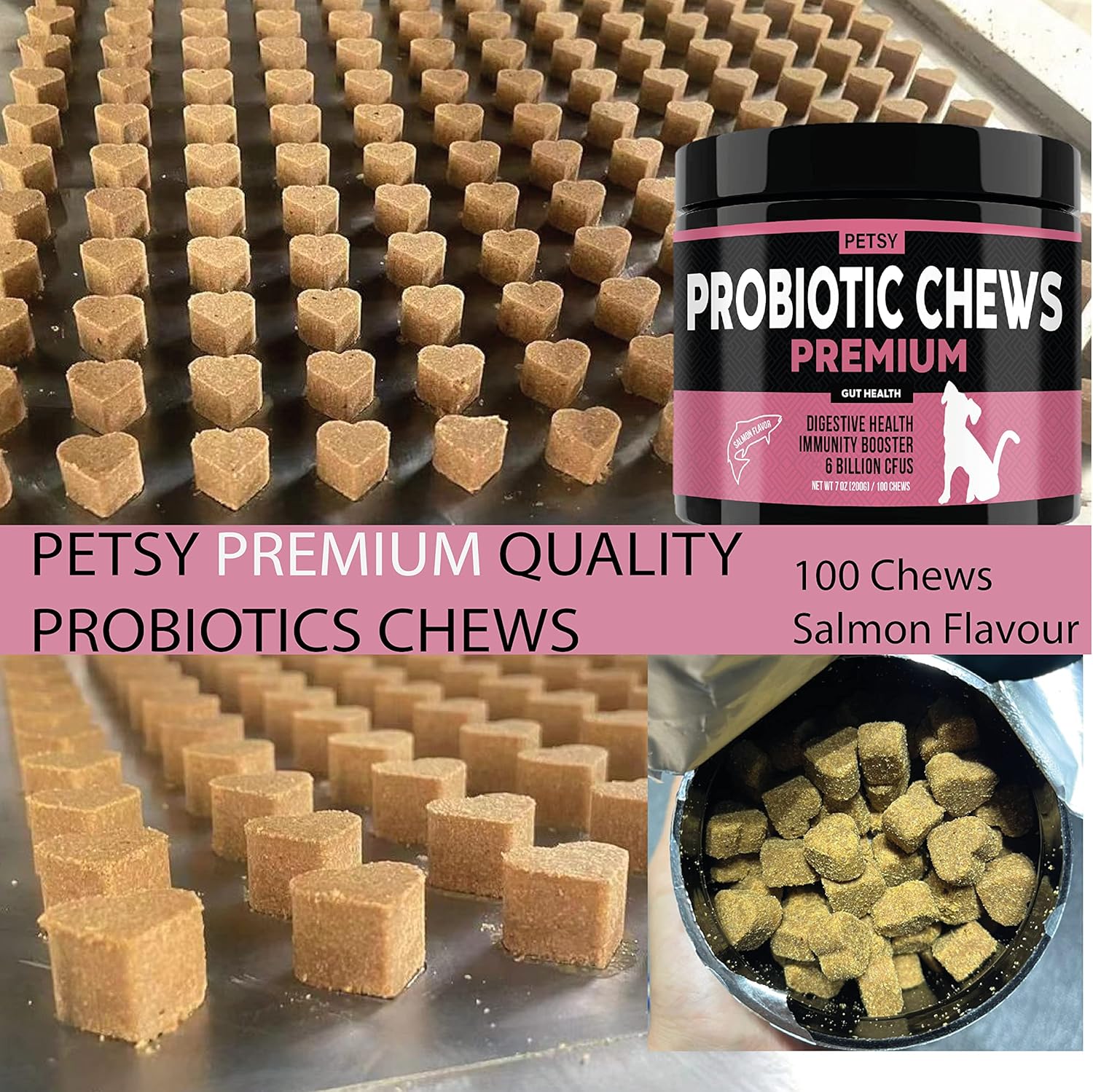 Probiotics for Dogs 5BIL CFUs FOS, PreBiotics, 12 Strains Good Bacteria