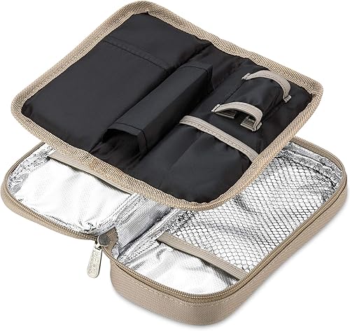 Miniatura 7 de Bolsa térmica de viaje para insulina, bolsa portátil aislada para diabéticos con 2 paquetes de hielo de gel, reutilizable, ligera y duradera, bolsa