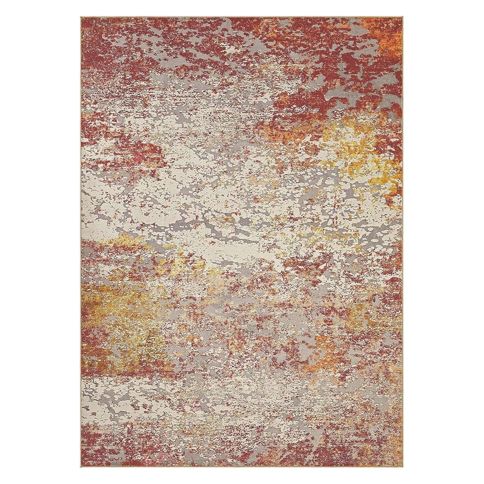 Tapis de salon antidérapant et lavable grand format motif abstrait 200 x 280 cm