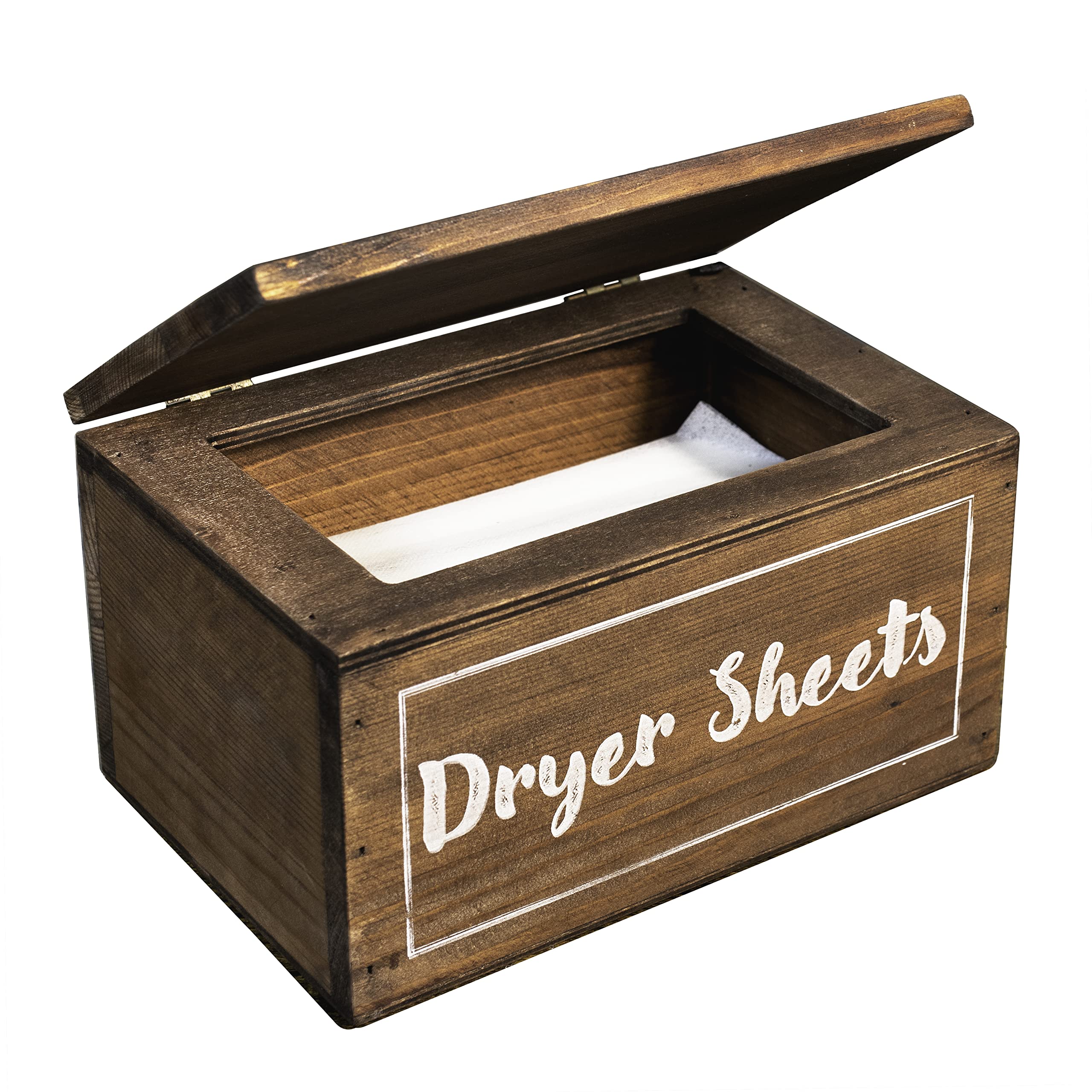 MJ Ramirez Products Dryer Sheet Container with Lid, Fabric Sheet Dispenser, Farmhouse Decor for Laundry Room, Farmhouse Laundry Storage