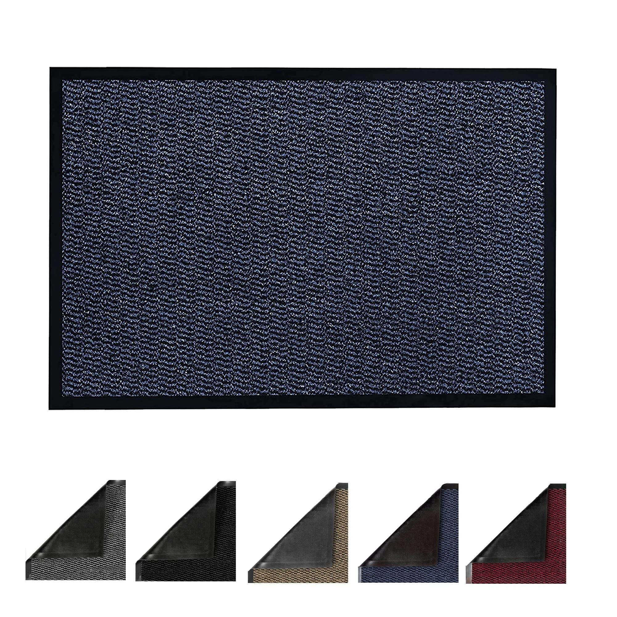 JKZ RUG AND DOORMATS Door Mats Non-slip Barrier Mat Indoor/Outdoor Kitchen Mat Heavy Duty Material Rubber Backed Door Mat Super Absorbent Small Large Barrier Mats Rugs (80 x 140 cm, Blue) โ image 1