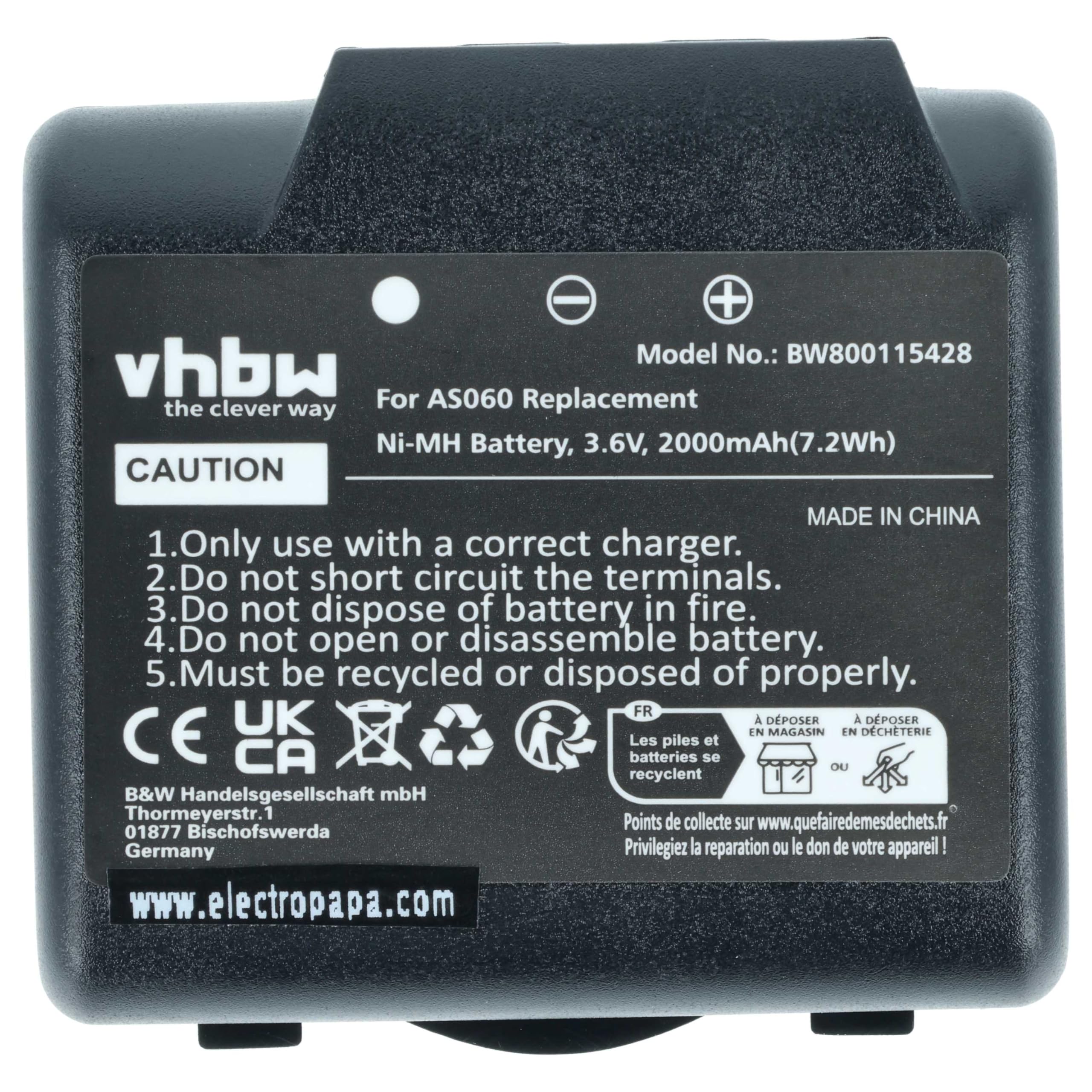 Bateria do IMET M550 Ares M550S Thor BE5500 BE3600 2000mAh 3,6V NiMH Nero