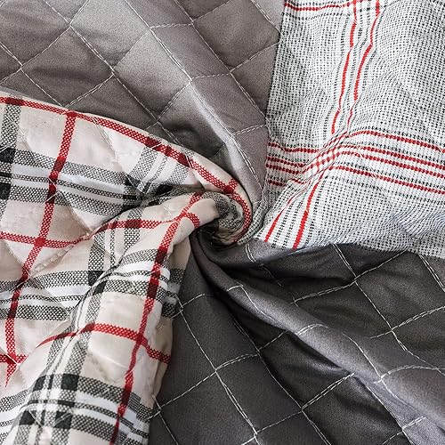 Miniatura 228 de Travan - Juego de edredón de 3 piezas reversible y ligero, ropa de cama con fundas de almohada para todas las estaciones, estampado floral marrón