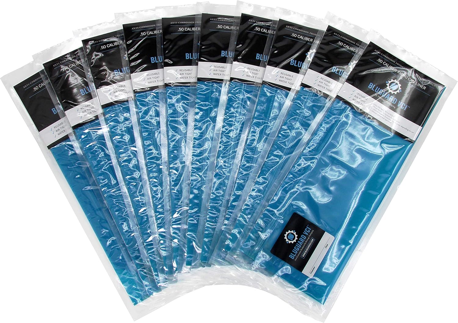 BluGuard VCI Anti-Corrosion 50 Caliber Ammo Can Liner, 10 Pack