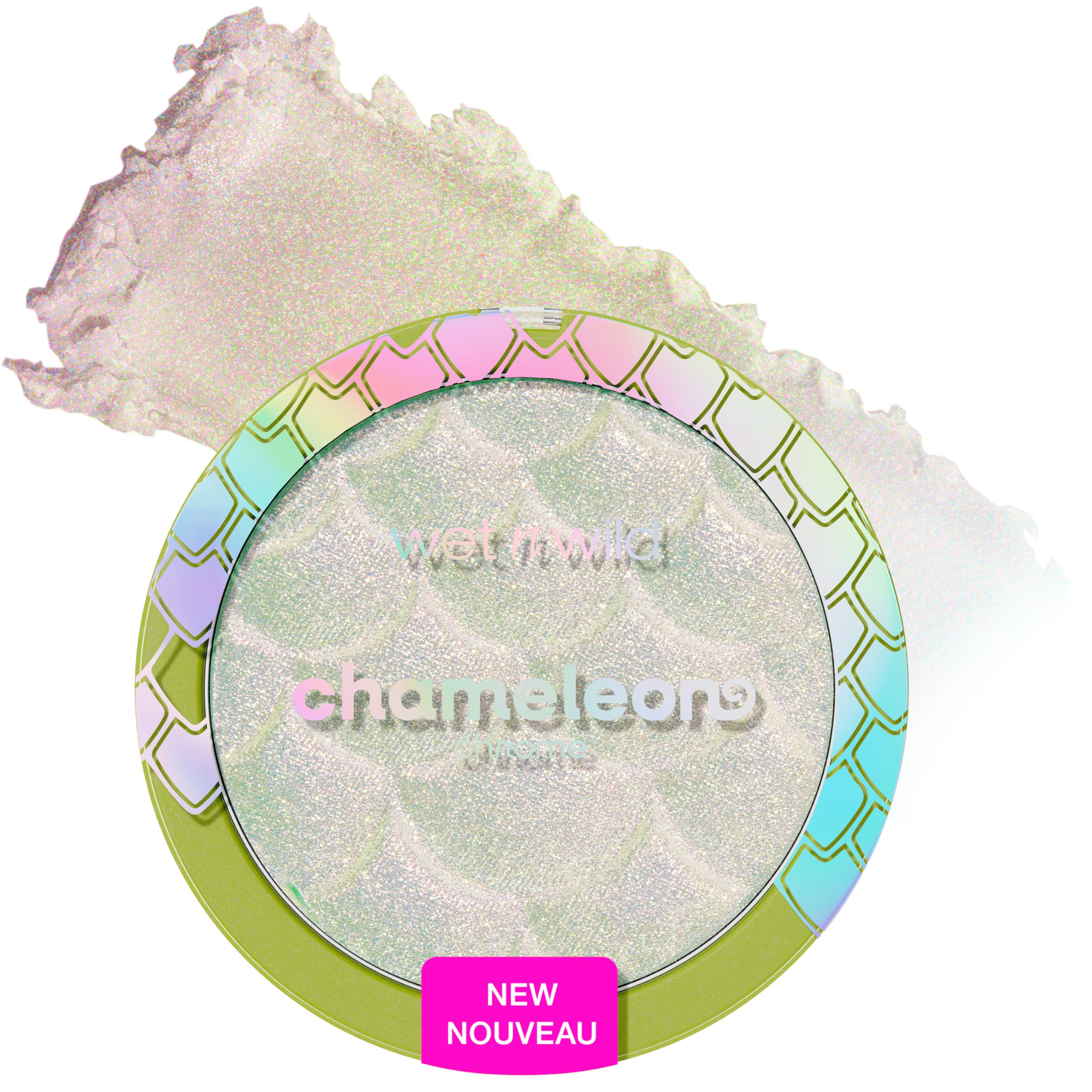 Wet n Wild Chameleon Chrome Powder Highlighter, Light-Reflecting Iridescent Pigments for a Dynamic Colour Shift, Liquid-to-Powder Texture for Effortless Application, Buildable Formula, Too Sirius
