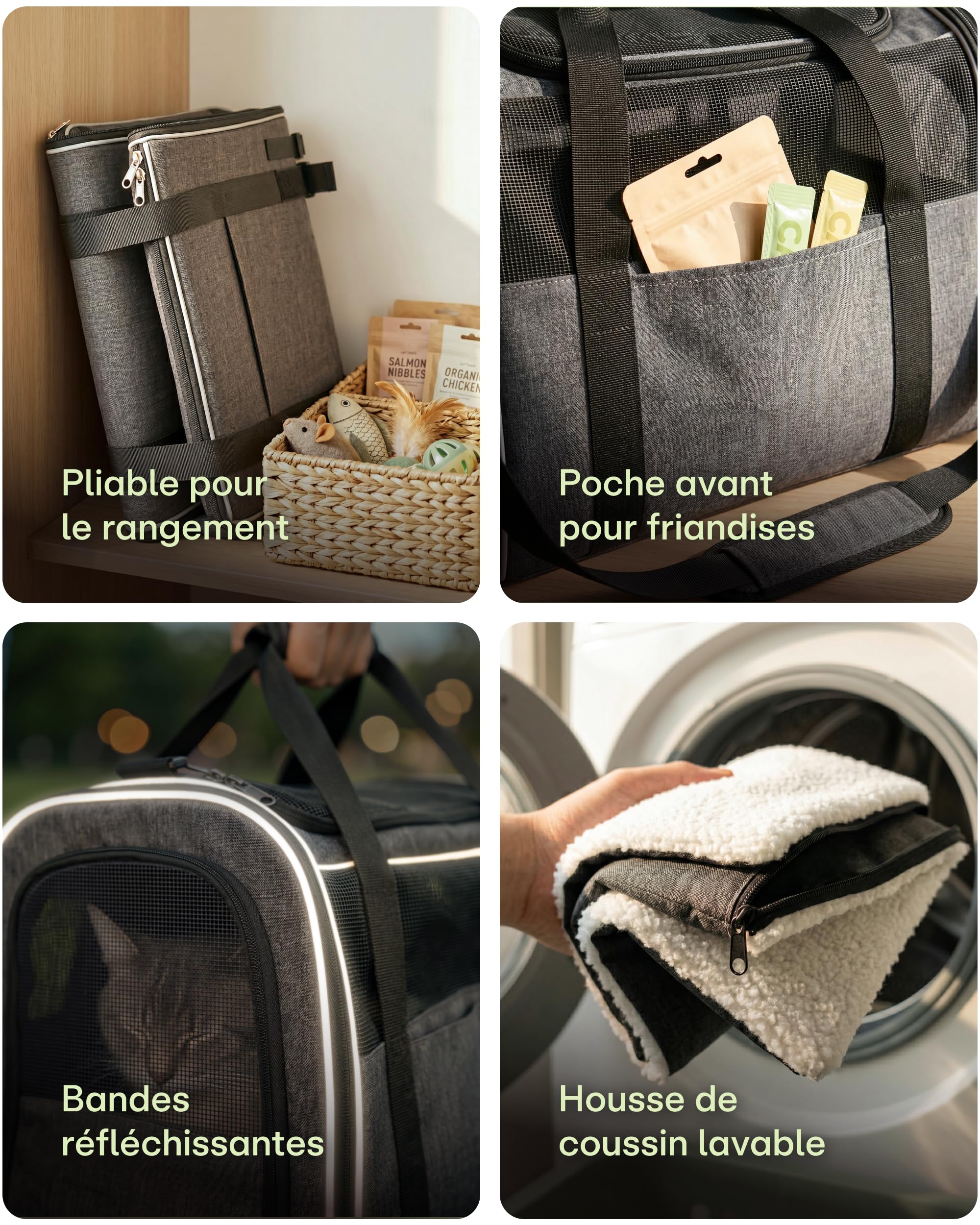 Knupis Sac Transport pour Chats & Petits Chiens Jusqu'à 9kg
