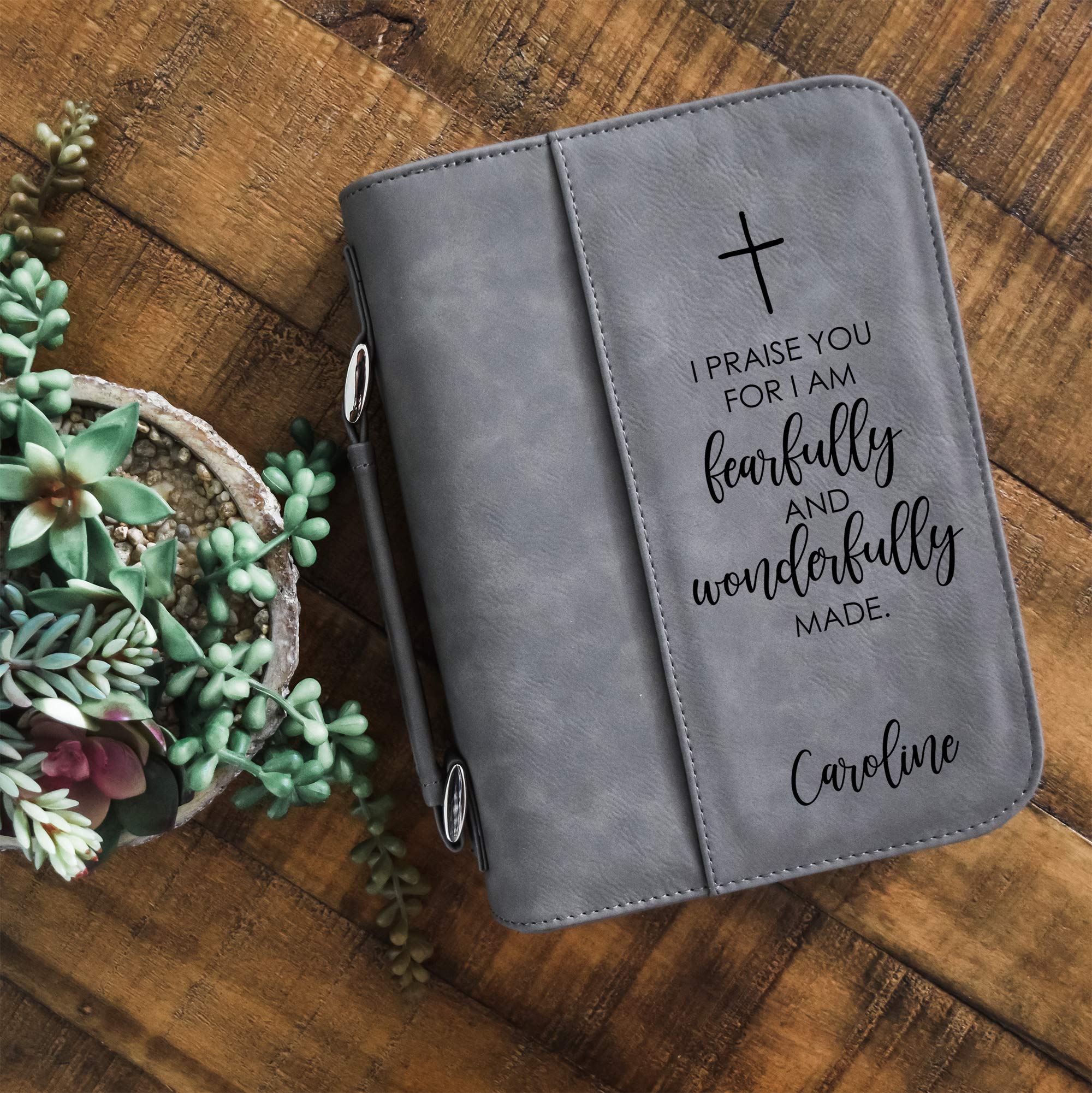 Personalized Vegan Leather Bible Cover – Custom Engraved With Name Or ...