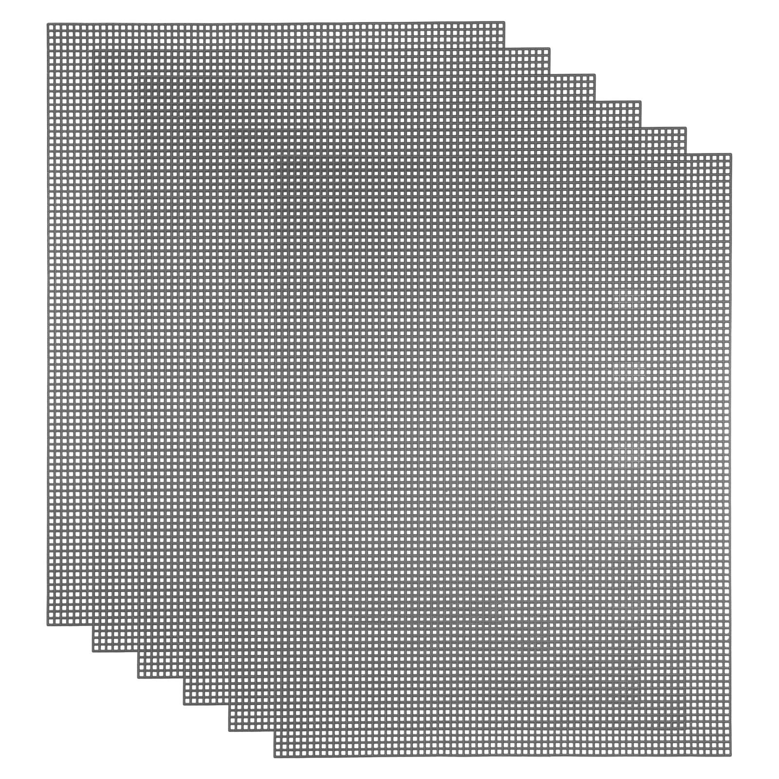 sourcing map 5Pcs Mesh Canvas Sheets, 10.5 x 13.5 Inch Plastic Canvas, Eye Mesh for Embroidery, Crafting, Knit and Crochet Project, Bag Making, Home Decoration, Silver