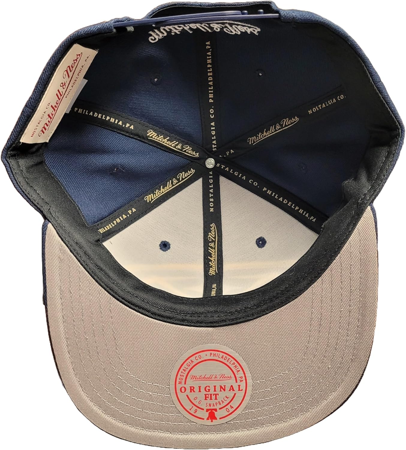 Mitchell & Ness Denver Nuggets NBA XL Logo Snapback Hat Cap, Blue