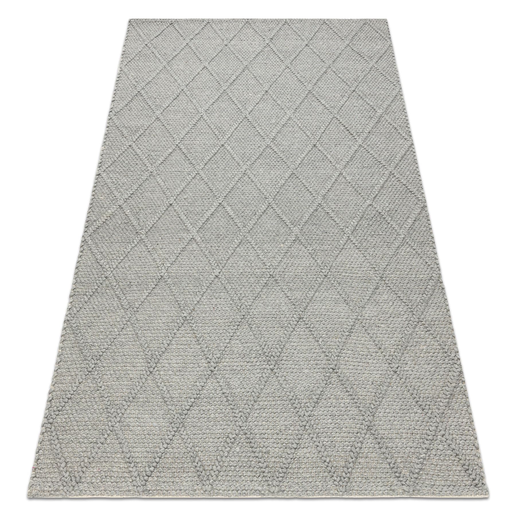 Tapis en laine isolant thermique contre le sol froid pour chambre gris 90x150