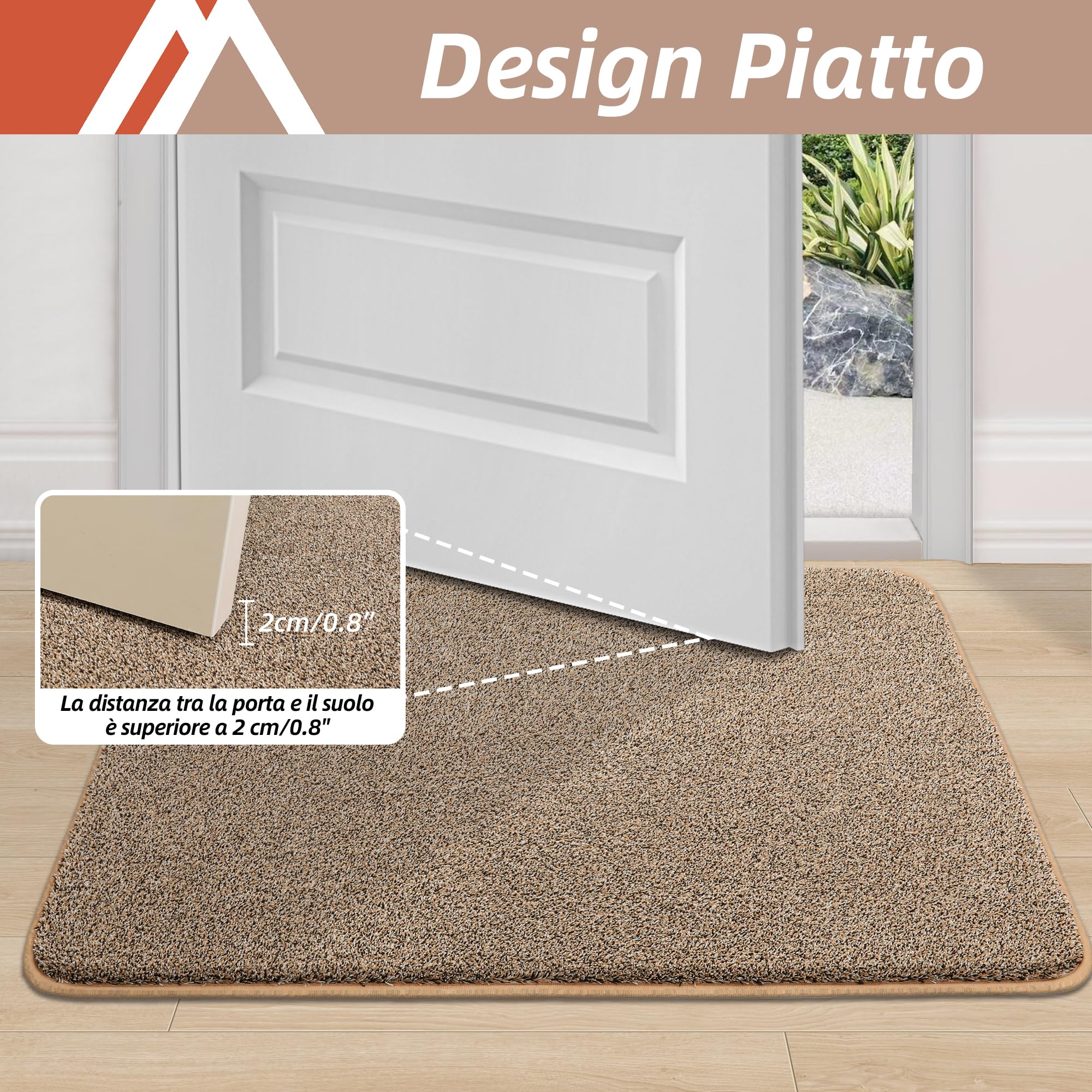 Zerbino Ingresso Interno/Esterno COSY HOMEER 60x90 Cm - Blu, Antiscivolo, Lavabile In Lavatrice