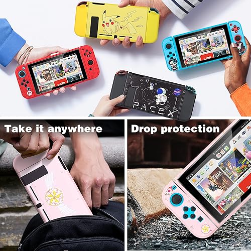 Miniatura 6 de oqpa Funda para Nintendo Switch con diseño de dibujos animados kawaii, divertida funda de juego de interruptor de moda divertida para niñas, niños y