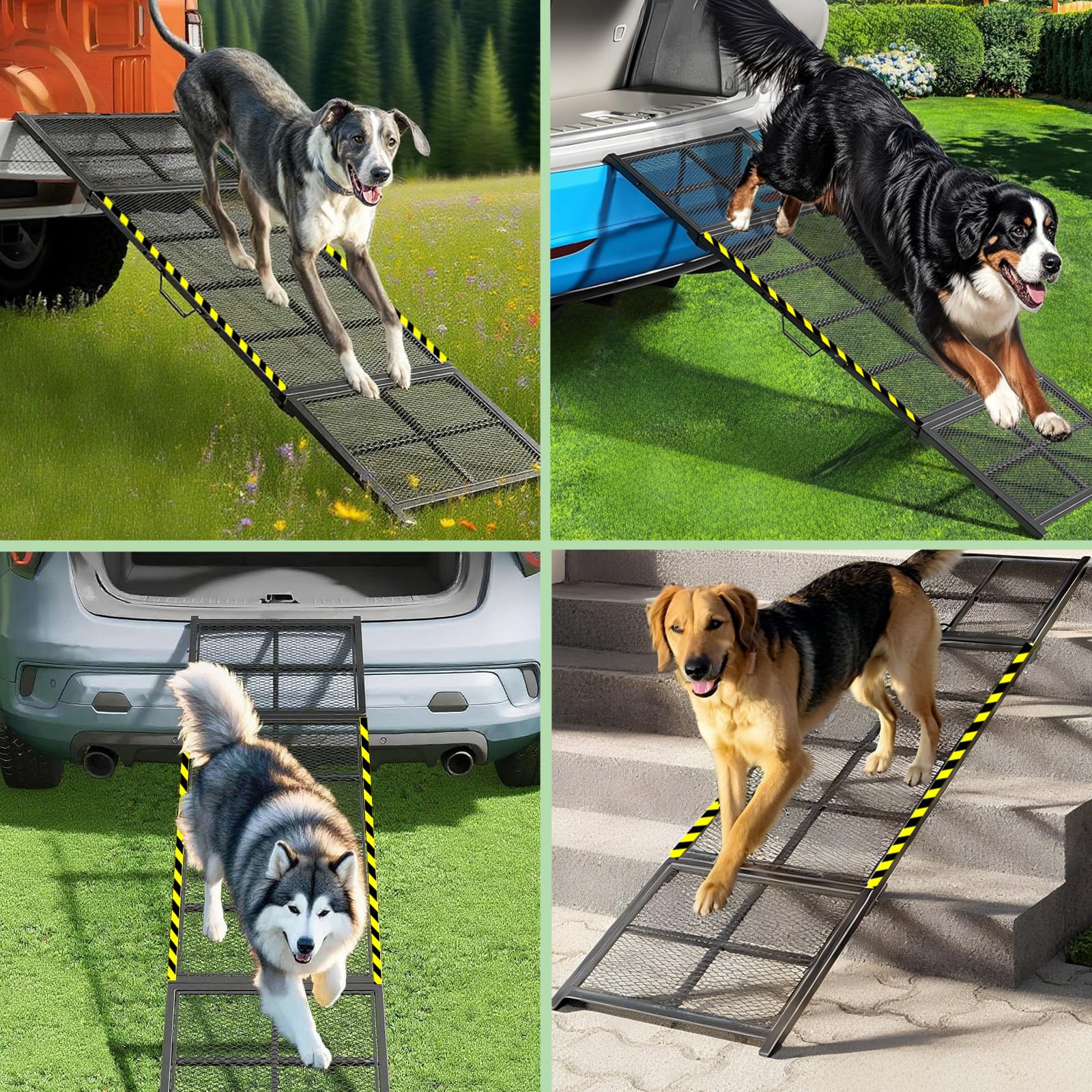 Rampe d'escalier pliable extra longue pour voitures, 190 cm, rampe d'escalier portable pour chien jusqu'à 180 kg, escalier pliable pour chiens de grande race, monter dans une voiture, un SUV, un