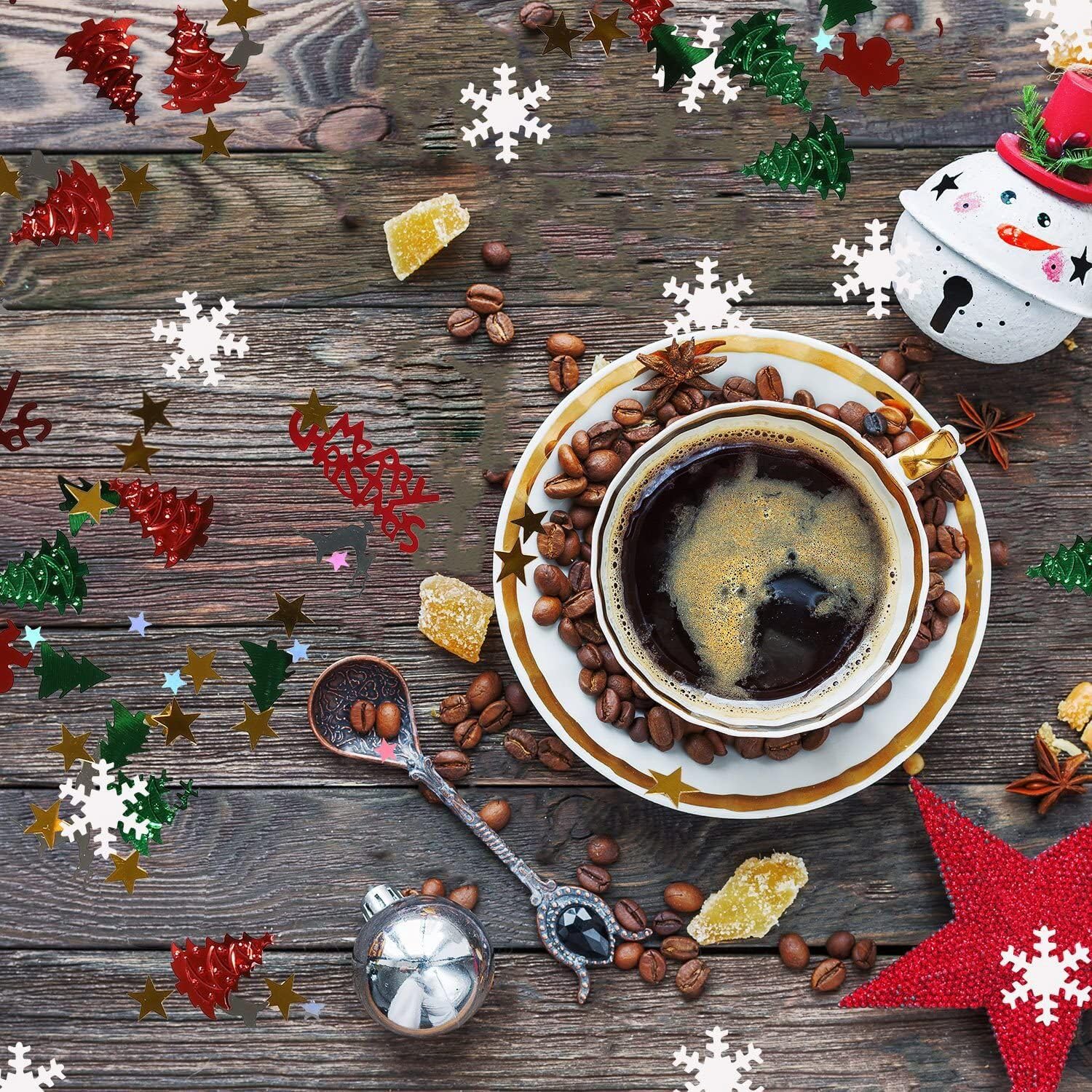 Weihnachts-Konfetti-Mix – 100g Mit 4800 Stück In Schneeflocken, Engel, Elch & Mehr