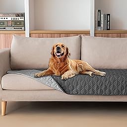 gogobunny 3X Stronger Waterproof Pet Blanket, Scratch Proof Furniture Protector for Dogs Cats, Reversible Cover 30x70 Inch, Dark Grey/Light Grey